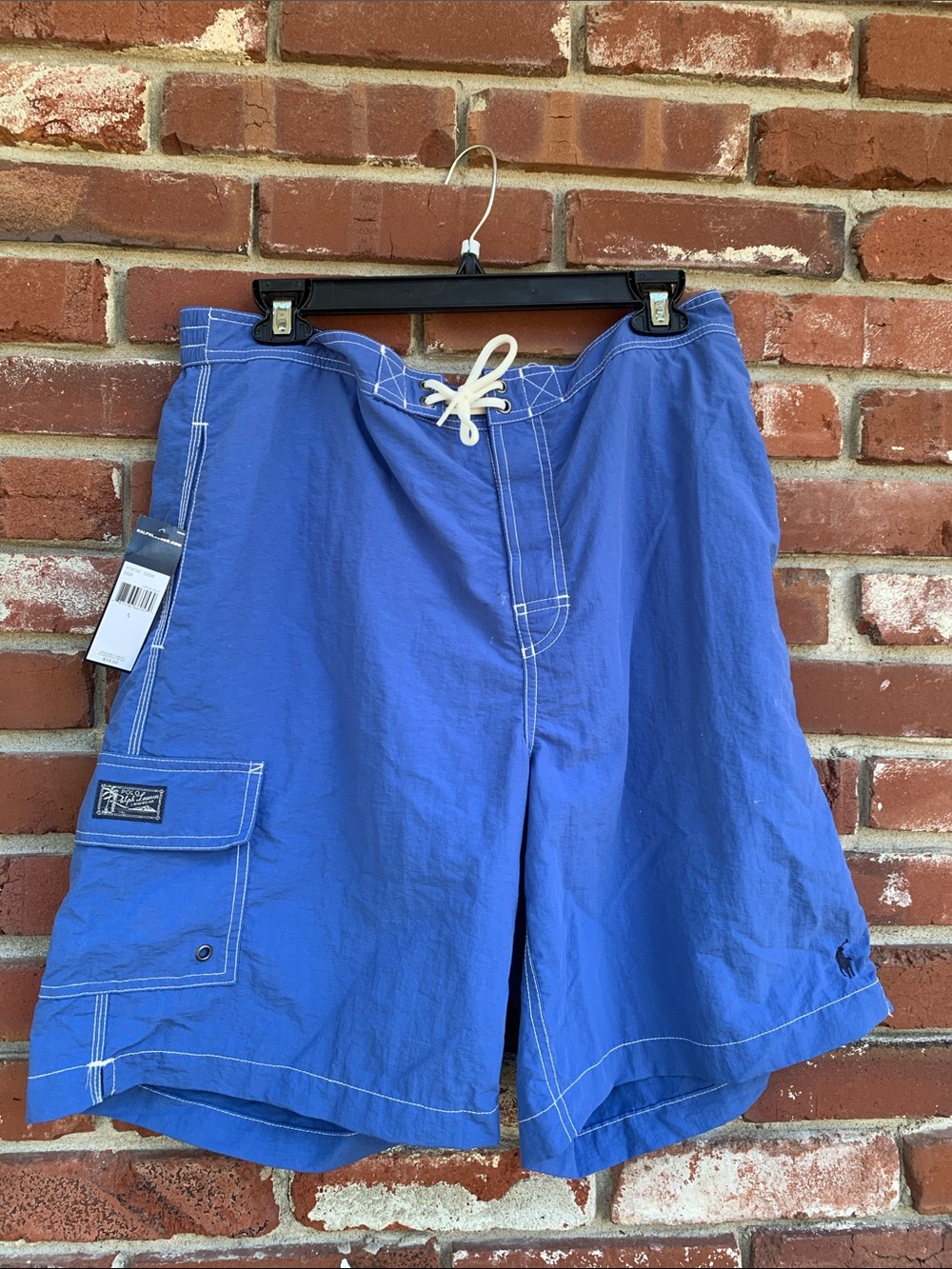 Polo by Ralph Lauren Blue Swim Board Shorts with White Drawstring